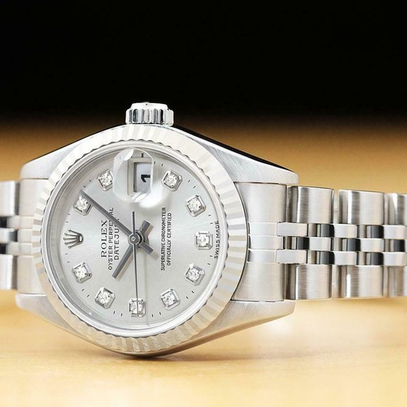 Rolex 18K Factory Diamond Dial Ladies Watch - Picture 2 of 8